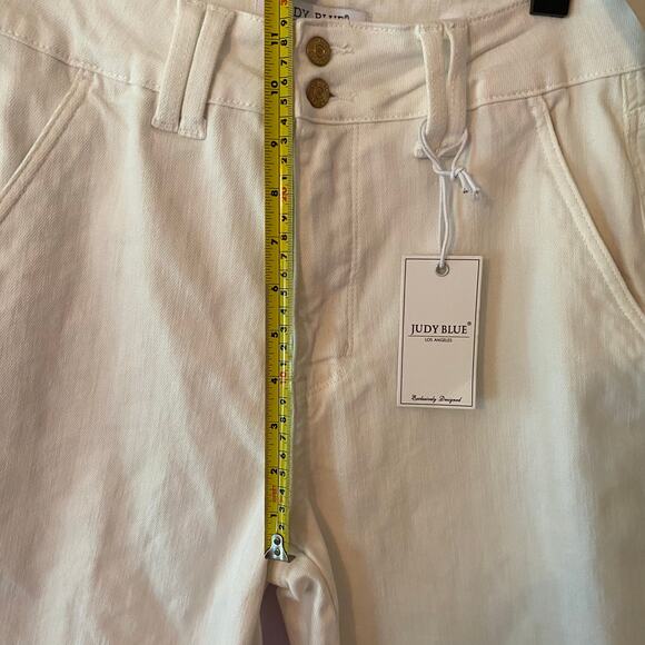 NWT Judy Blue Wide Leg White Jeans High Rise Minimalist Stretchy Women's size 30 - Picture 11 of 12